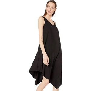 Eileen Fisher Asymmetrical Tencel Shift Dress Layered Lagenlook Travel Basic